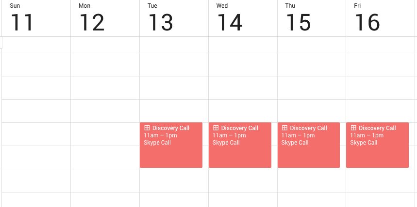 Google Calendar Appointments View